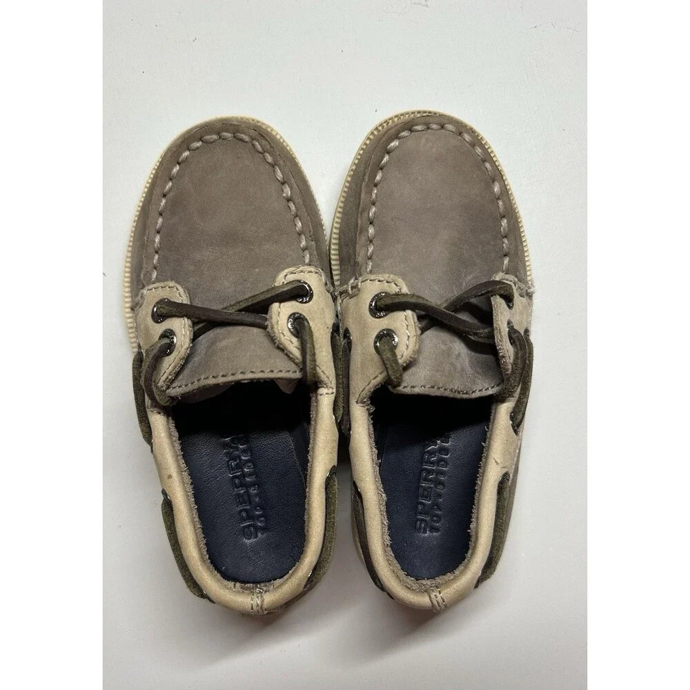 Sperry Top Sider Authentic Original Slip On Boat Shoe Leather Toddler‎ 7.5m